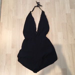 Kendall & Kylie black halter romper